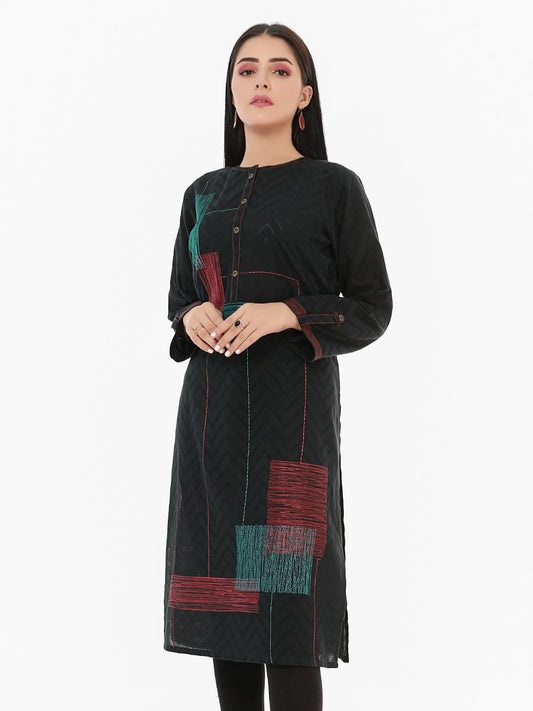 Edenrobe - Pret 1Pc Embroidered Jacquard Shirt - EWTKE21-67501