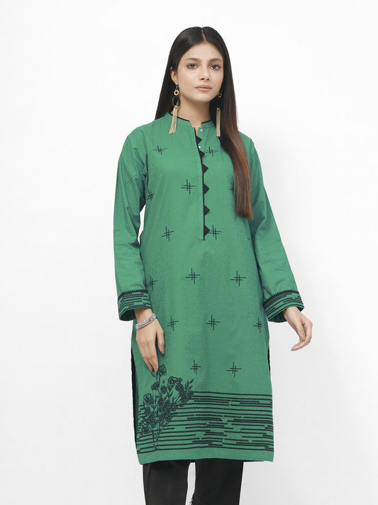 Edenrobe - Pret 1Pc Embroidered Jacquard Shirt - EWTKE21-67515