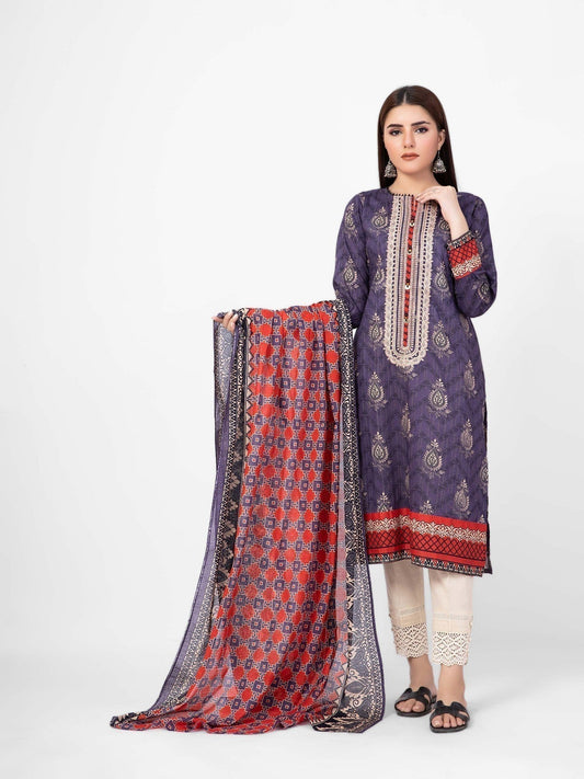 Edenrobe - Pret 2Pc Embroidered Lawn Shirt Dupatta - EWTKE21-67516 (2PC-D)