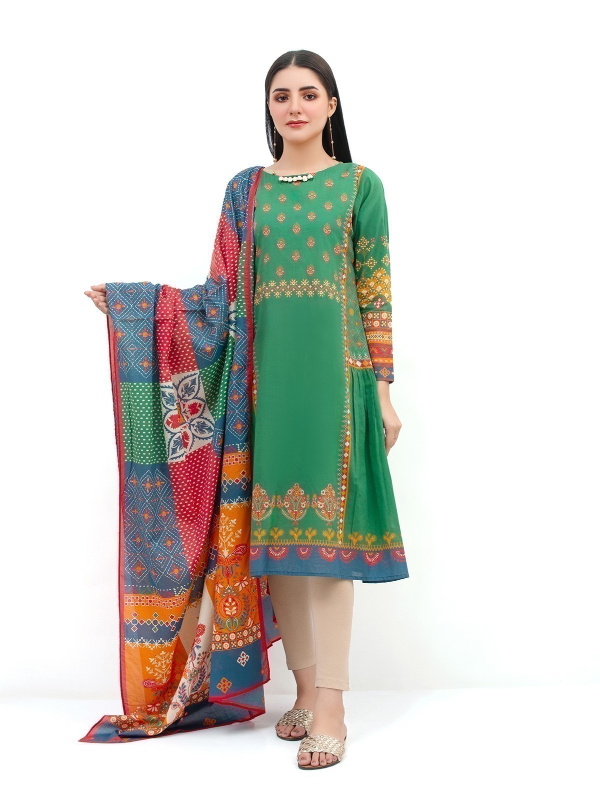 Edenrobe - Pret 2Pc Embroidered Lawn Shirt Dupatta - EWTKE21-67519 (2PC-D)