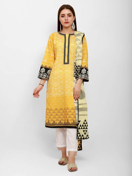 Edenrobe - Pret 2Pc Embroidered Lawn Shirt Dupatta - EWTKE21-67556 (2PC-D)