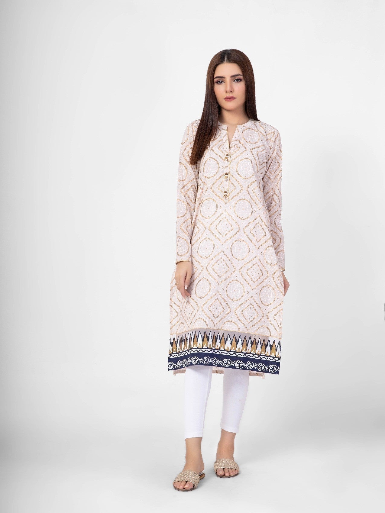 Edenrobe - Pret 1Pc Embroidered Cotton Shirt - EWTKE21-67558