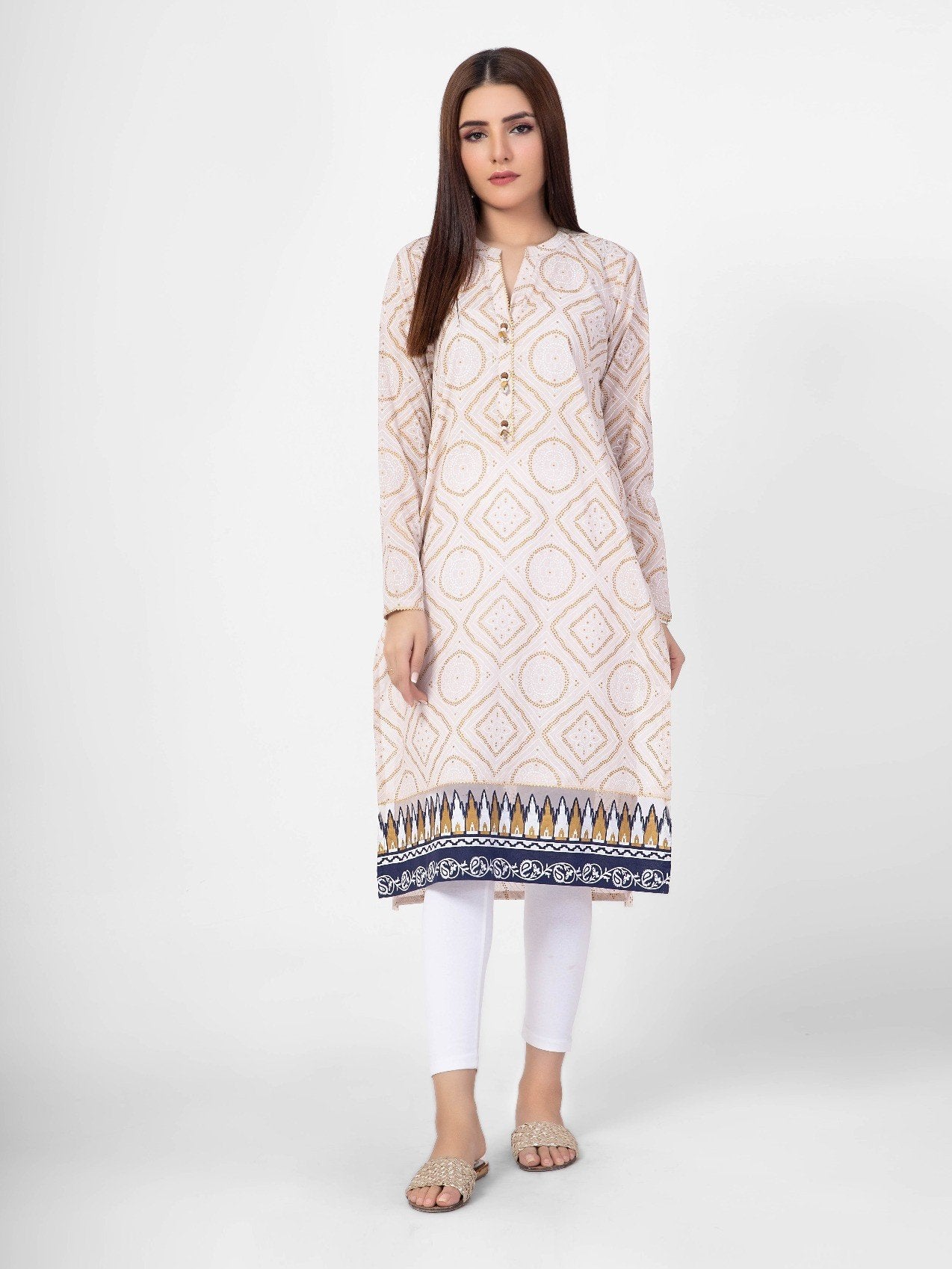 Edenrobe - Pret 1Pc Embroidered Cotton Shirt - EWTKE21-67558