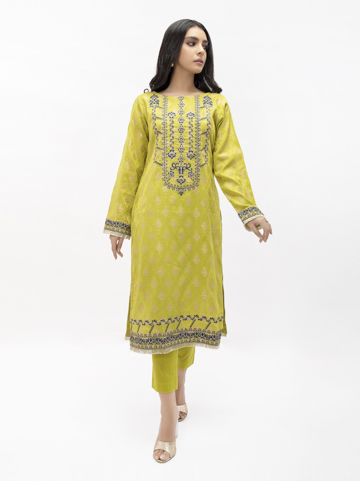 Edenrobe - Pret 2Pc Embroidered Jacquard Shirt Trouser - EWTKE21-67737 (2-PCS)