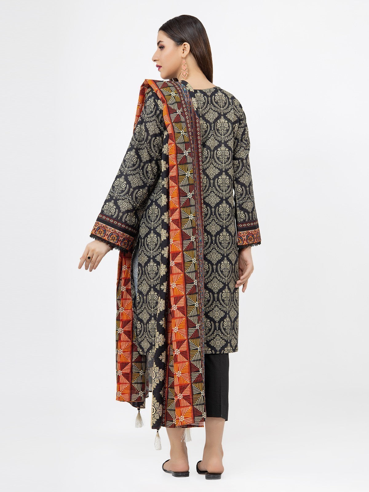 Edenrobe - Pret 2Pc Embroidered Khaddar Shirt Dupatta - EWTKE21-67897 (2PC-D)
