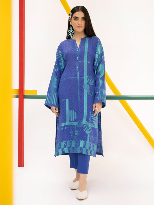 Edenrobe - Pret 2Pc Printed Jacquard Shirt Trouser - EWTKP21-67739 (2-PCS)