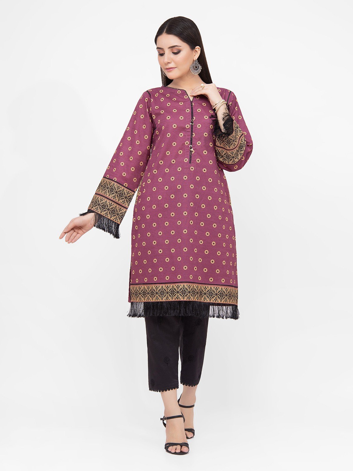 Edenrobe - Pret 1Pc Printed Khaddar Shirt - EWTKP21-68136