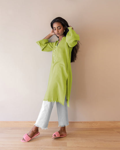 Ayesha Naveed - Green frayed set