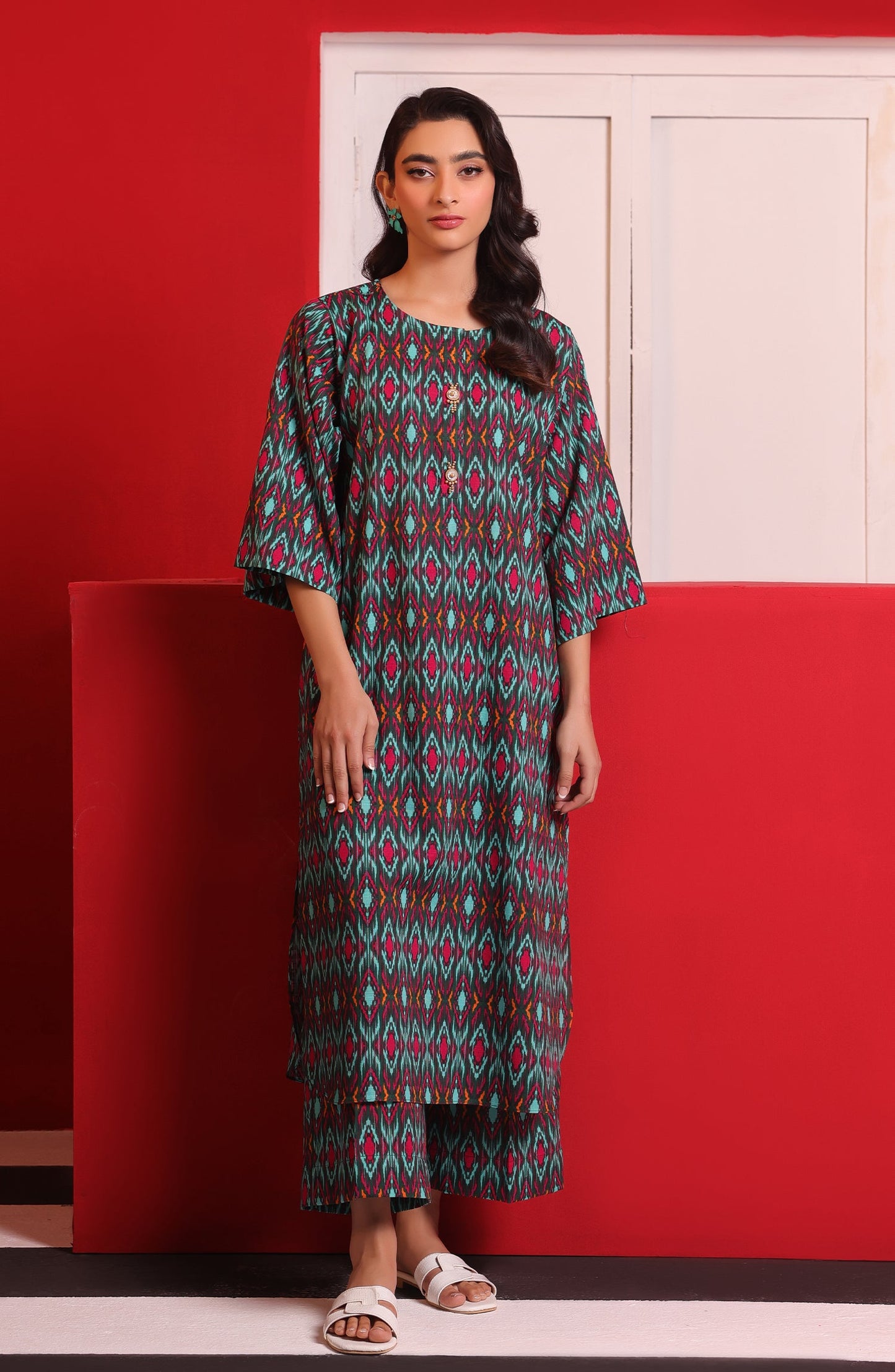 Orient - Stitched 2 Piece Printed Khaddar Shirt and Khaddar Pant