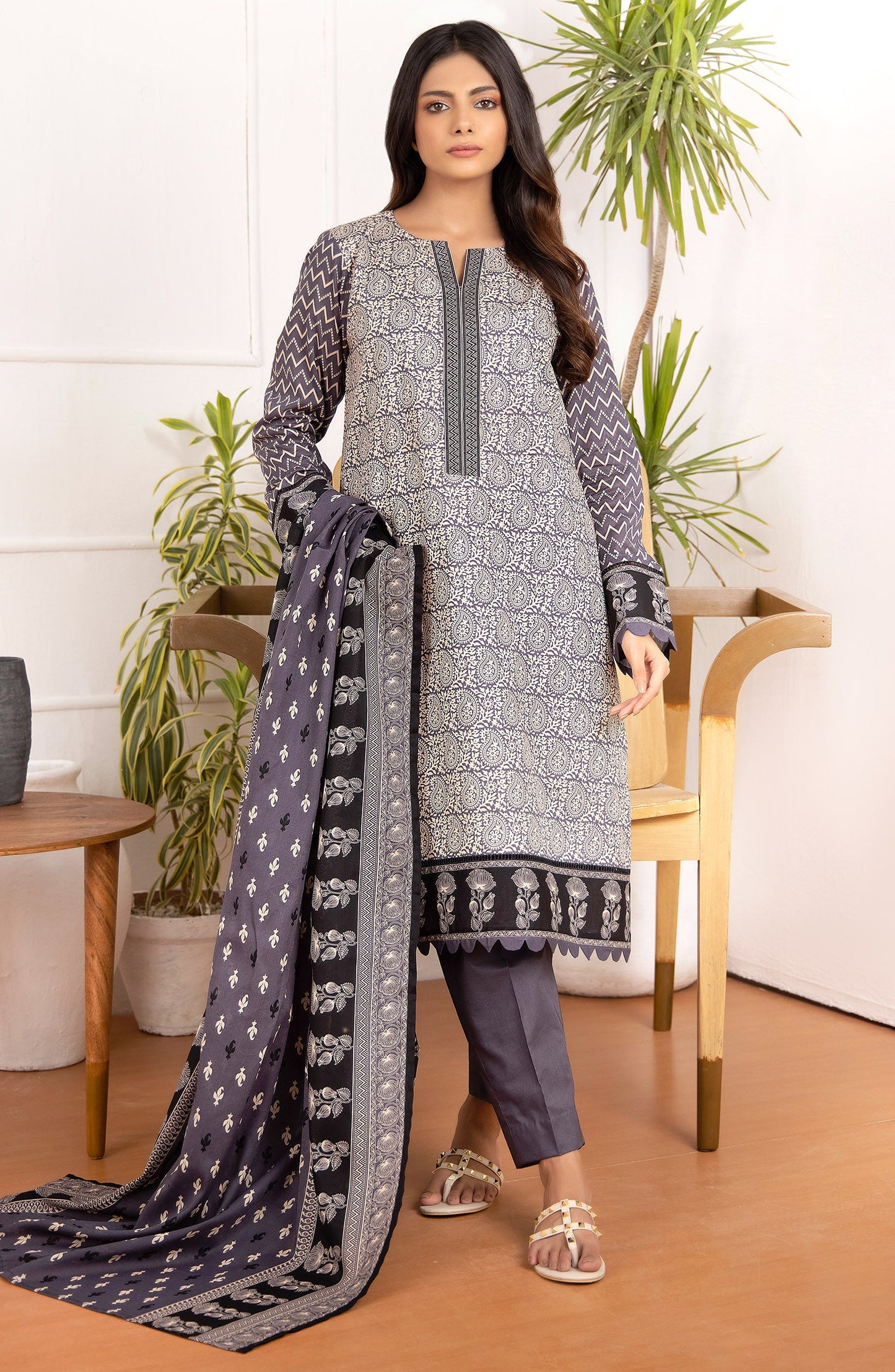 Orient - Unstitched 3 Piece Printed Lawn Suit