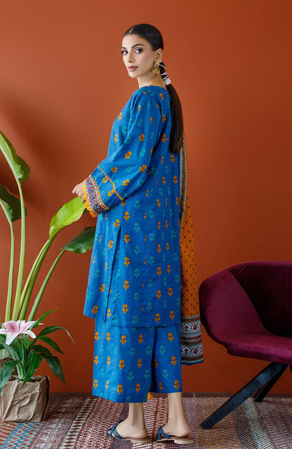 Orient - Stitched 3 Piece Printed Khaddar Shirt , Khaddar Pant and Khaddar Dupatta