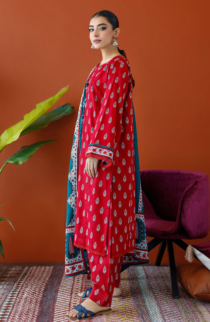 Orient - Unstitched 3 Piece Printed Khaddar Shirt , Khaddar Pant and Khaddar Dupatta