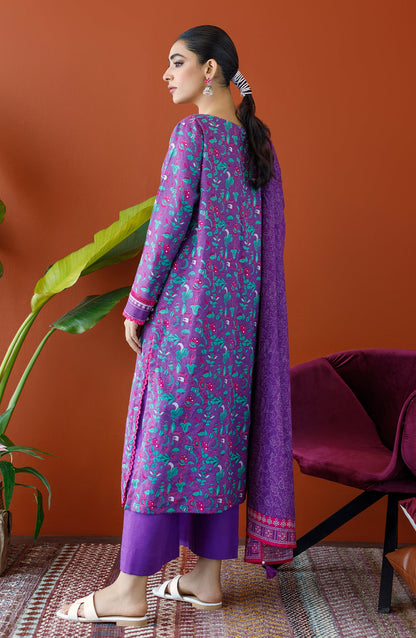 Orient - Stitched 3 Piece Printed Khaddar Shirt , Khaddar Pant and Khaddar Dupatta