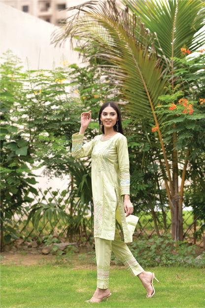 Bareeq Outfits - 2 Piece Light Green Suit Fully Embroidered