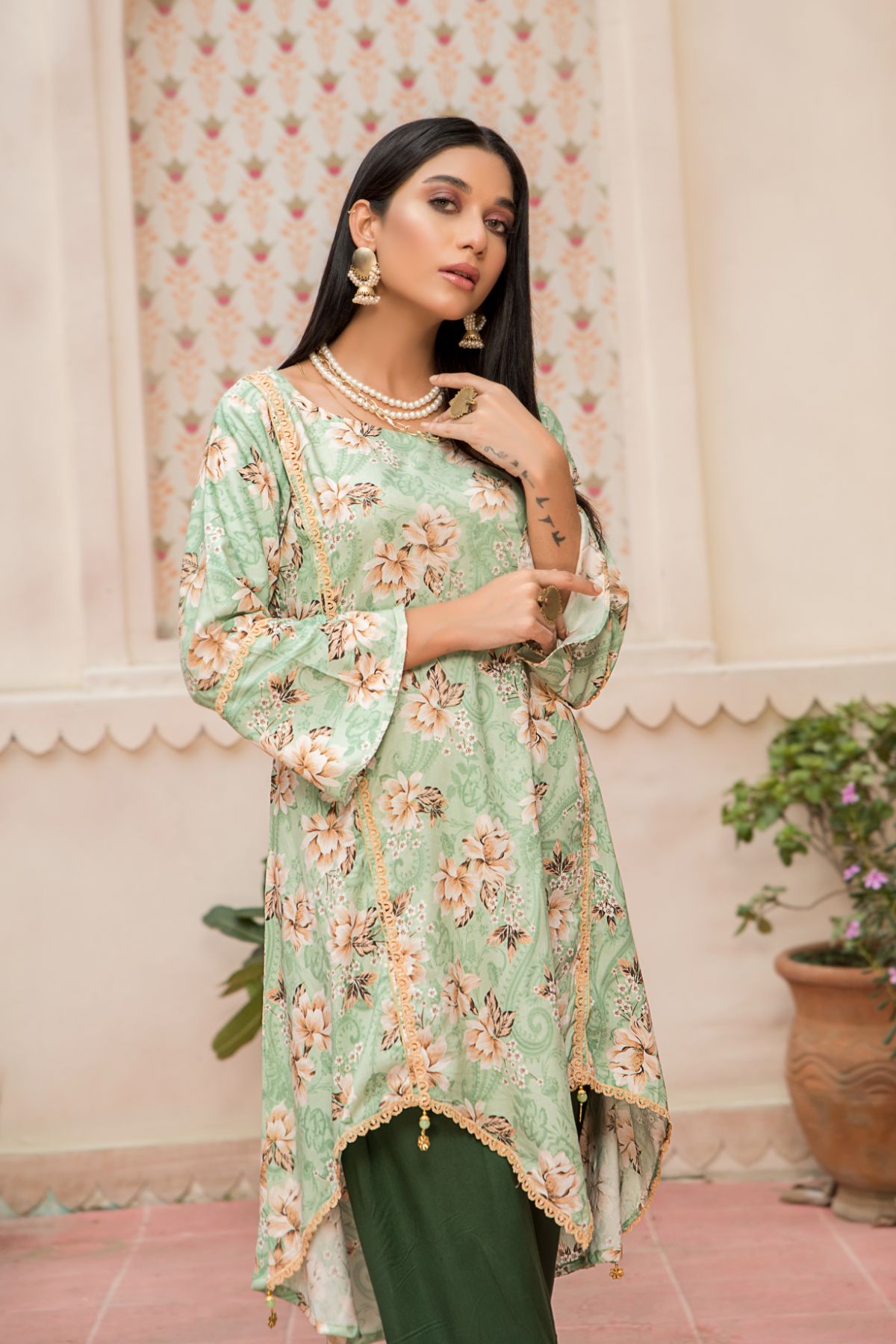 1PC Anarkali Digital Linen Shirt 22