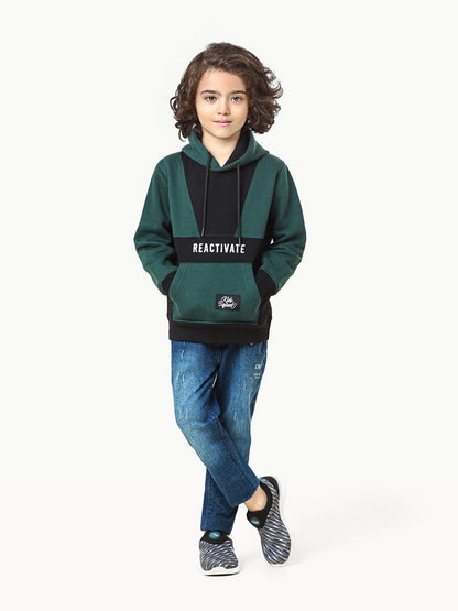 Edenrobe - Boy's Green & Black Hoodie - EBTH22-005