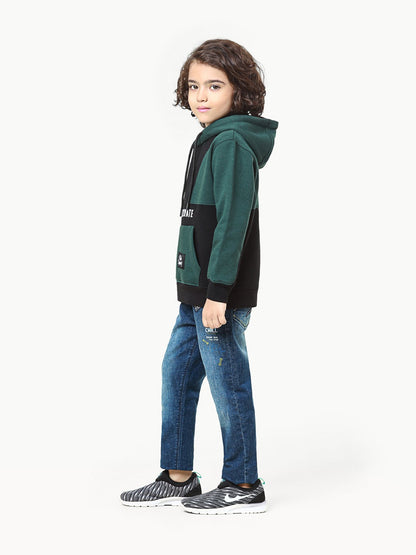 Edenrobe - Boy's Green & Black Hoodie - EBTH22-005