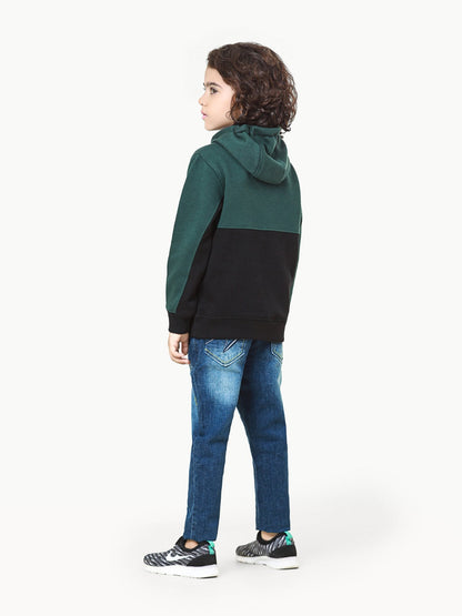 Edenrobe - Boy's Green & Black Hoodie - EBTH22-005