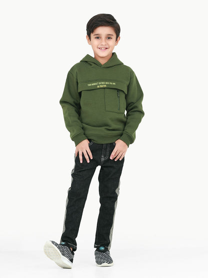 Edenrobe - Boy's Army Green Hoodie - EBTH22-017