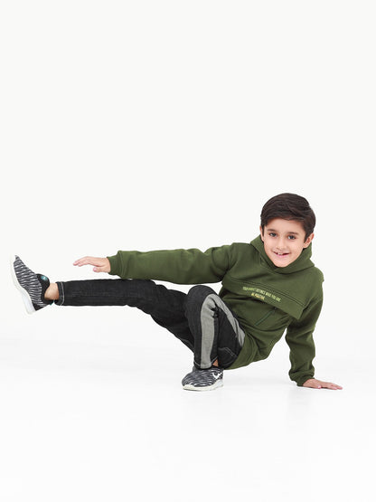 Edenrobe - Boy's Army Green Hoodie - EBTH22-017