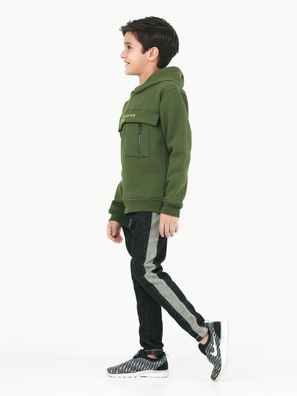Edenrobe - Boy's Army Green Hoodie - EBTH22-017