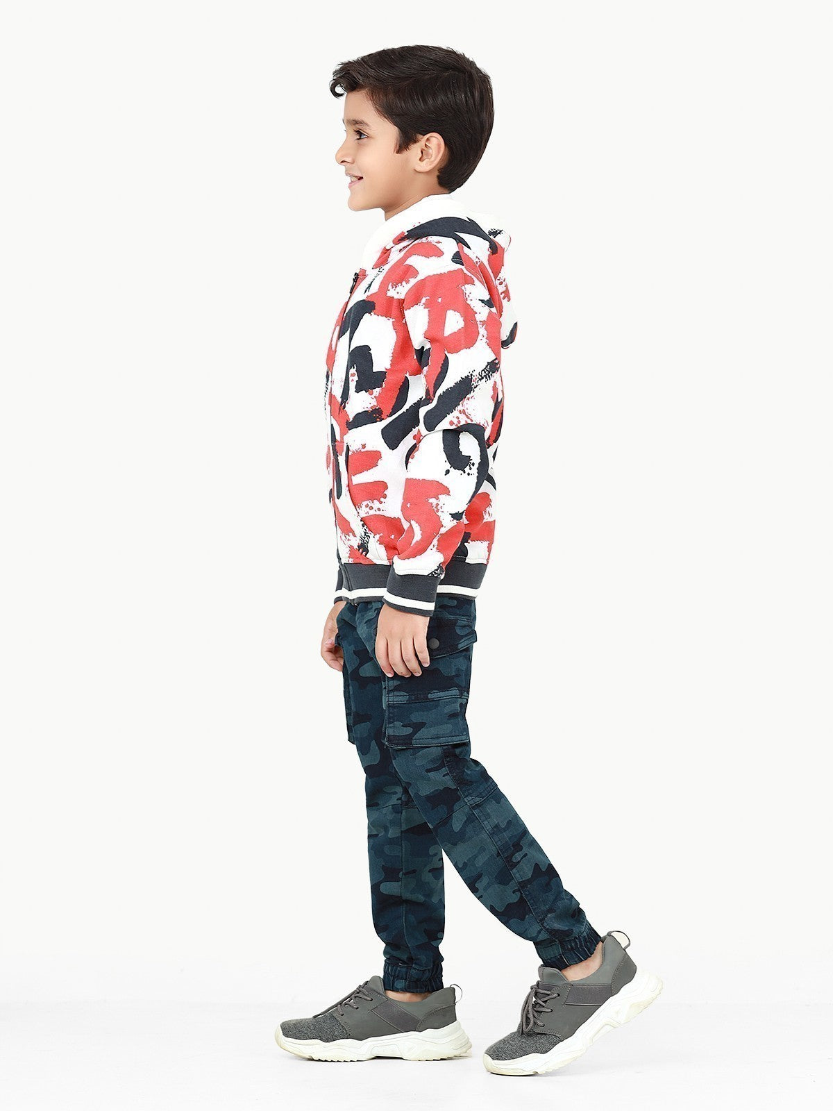 Edenrobe - Boy's White Multi Hoodie - EBTH22-018