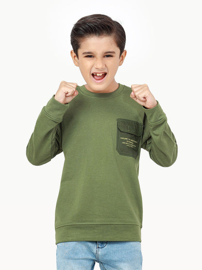 Edenrobe - Boy's Olive Green Sweatshirt - EBTSS22-009
