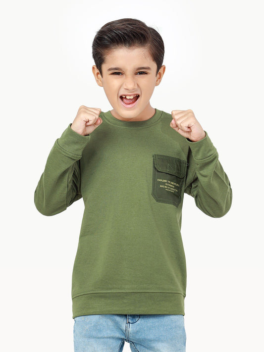 Edenrobe - Boy's Olive Green Sweatshirt - EBTSS22-009