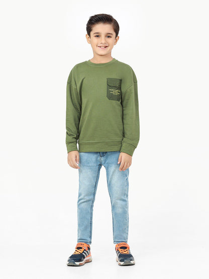 Edenrobe - Boy's Olive Green Sweatshirt - EBTSS22-009