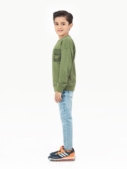 Edenrobe - Boy's Olive Green Sweatshirt - EBTSS22-009