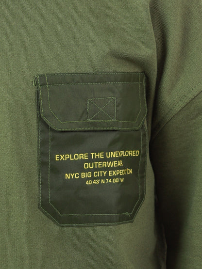 Edenrobe - Boy's Olive Green Sweatshirt - EBTSS22-009