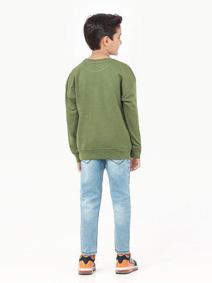 Edenrobe - Boy's Olive Green Sweatshirt - EBTSS22-009