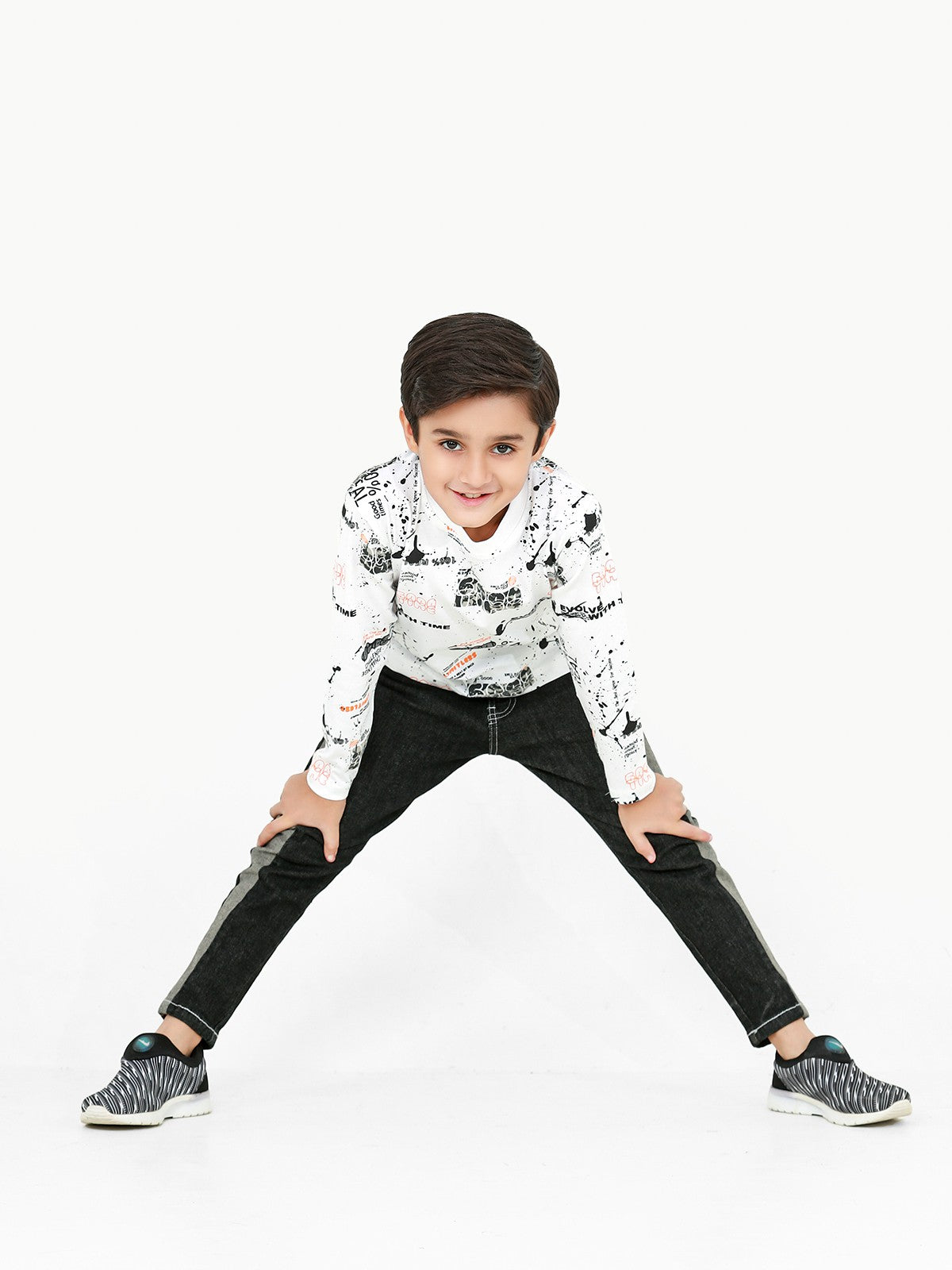 Edenrobe - Boy's White Full Sleeve T-Shirt - EBTGF22-009