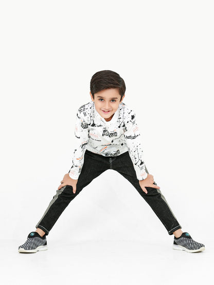 Edenrobe - Boy's White Full Sleeve T-Shirt - EBTGF22-009