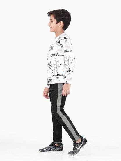 Edenrobe - Boy's White Full Sleeve T-Shirt - EBTGF22-009
