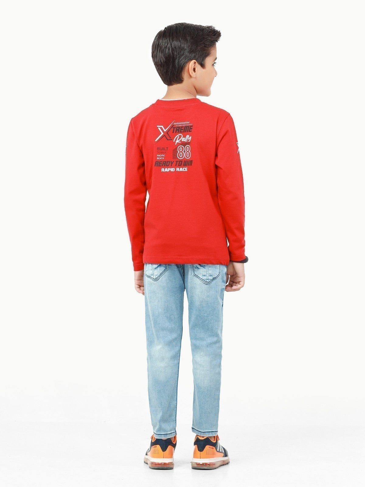 Edenrobe - Boy's Red Full Sleeve T-Shirt - EBTGF22-011