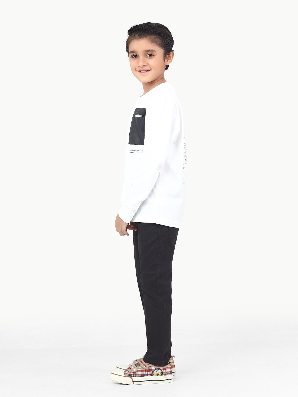 Edenrobe - Boy's White Full Sleeve T-Shirt - EBTGF22-015