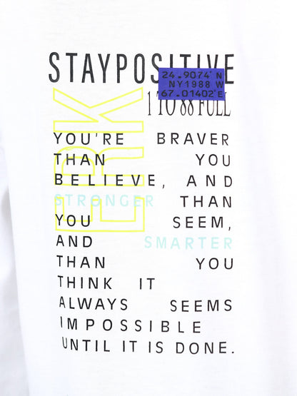 Edenrobe - Boy's White Full Sleeve T-Shirt - EBTGF22-015