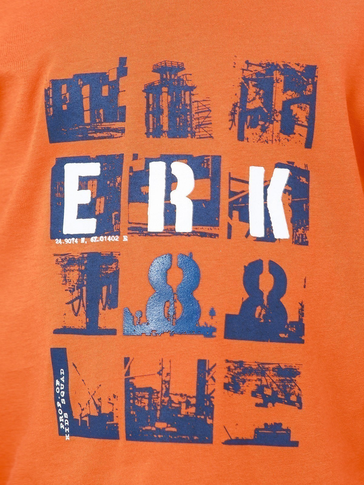 Edenrobe - Boy's Orange & Grey Full Sleeve T-Shirt - EBTGF22-017