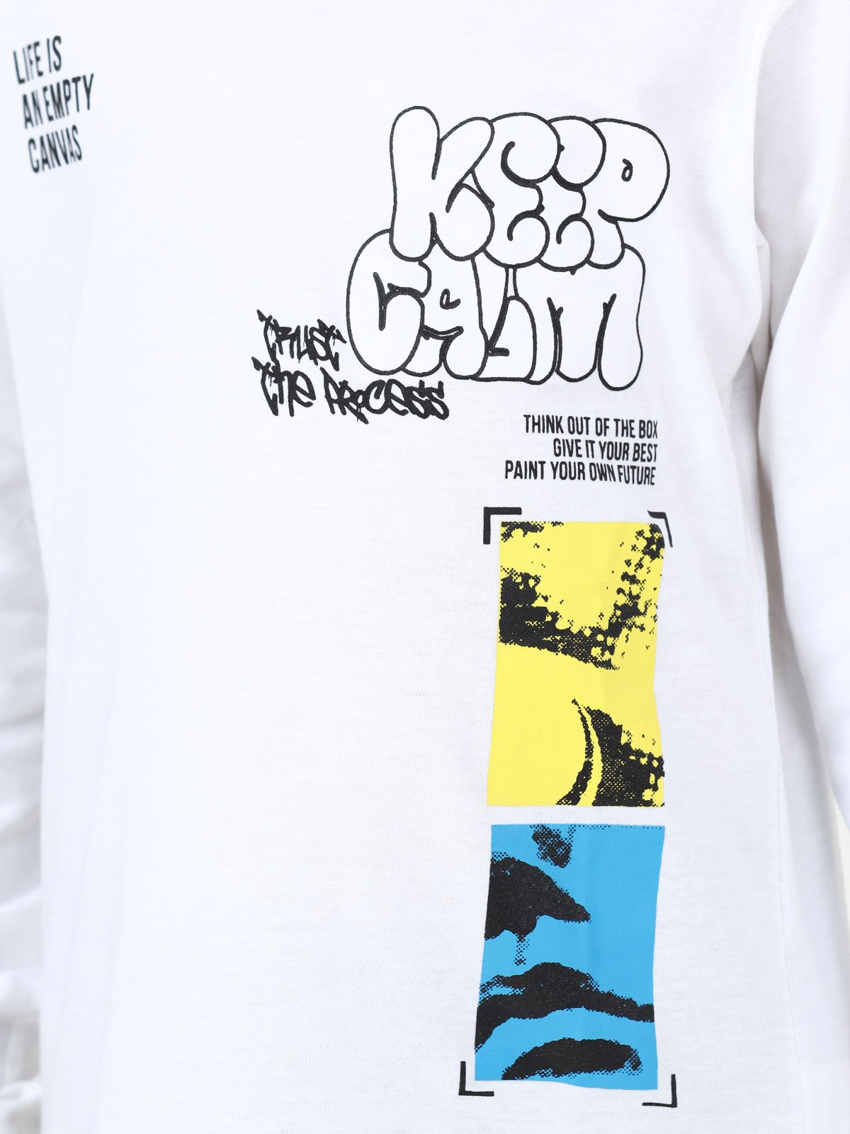 Edenrobe - Boy's White Full Sleeve T-Shirt - EBTGF22-019