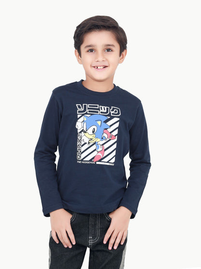 Edenrobe - Boy's Navy Full Sleeve T-Shirt - EBTGF22-022
