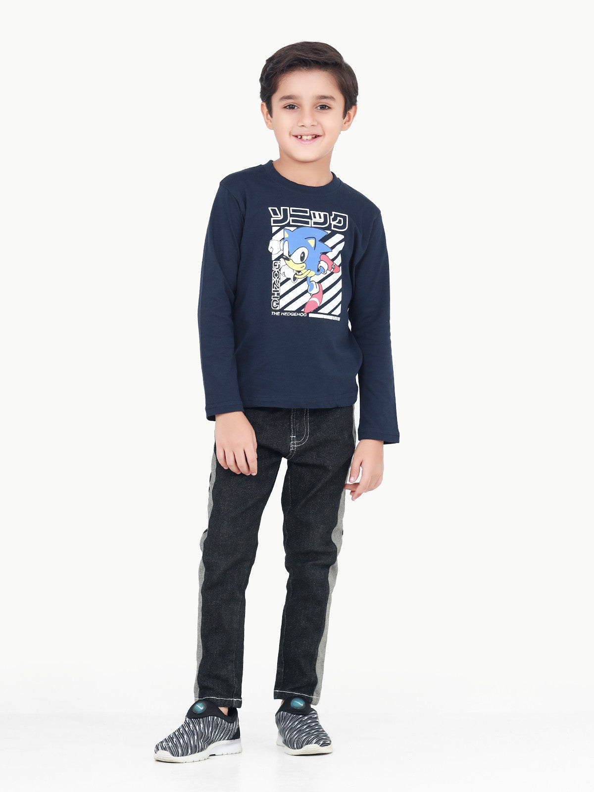 Edenrobe - Boy's Navy Full Sleeve T-Shirt - EBTGF22-022