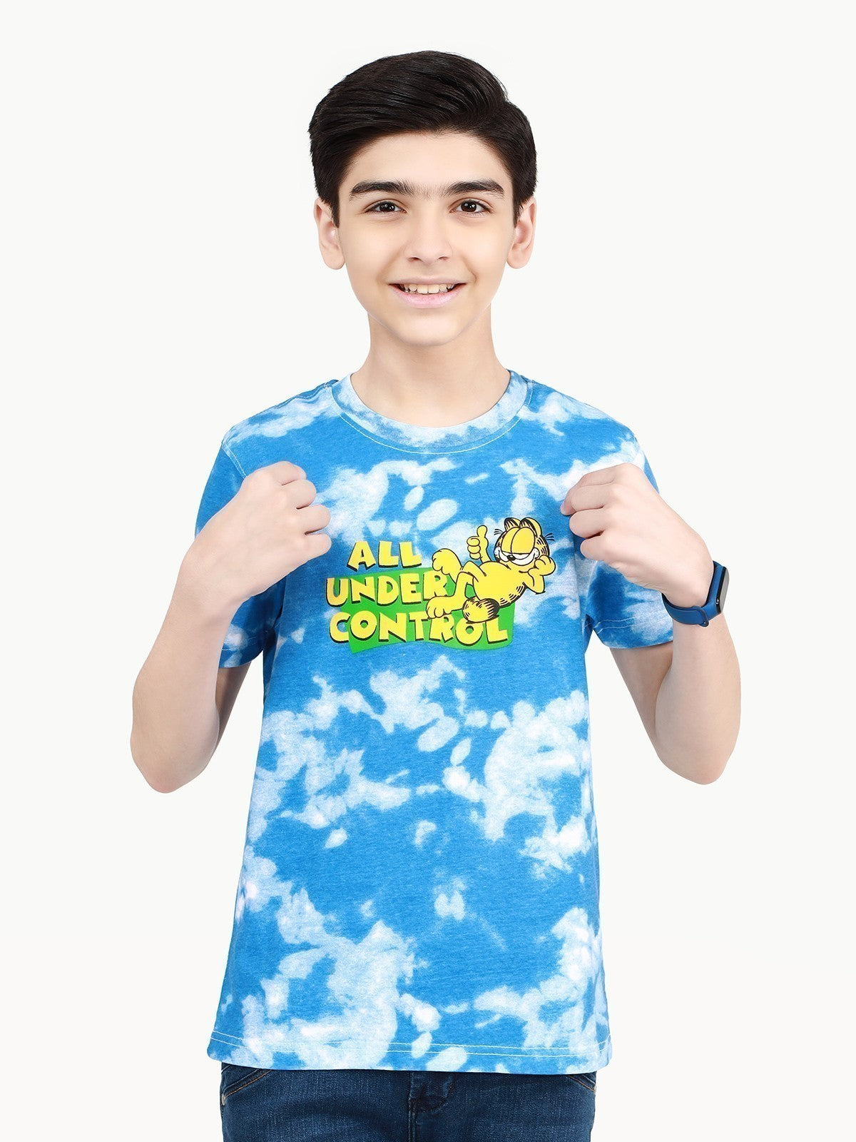 Edenrobe - Boy's White & Blue T-Shirt - EBTTS21-063