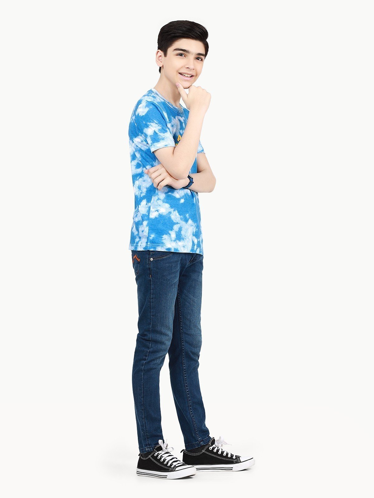 Edenrobe - Boy's White & Blue T-Shirt - EBTTS21-063