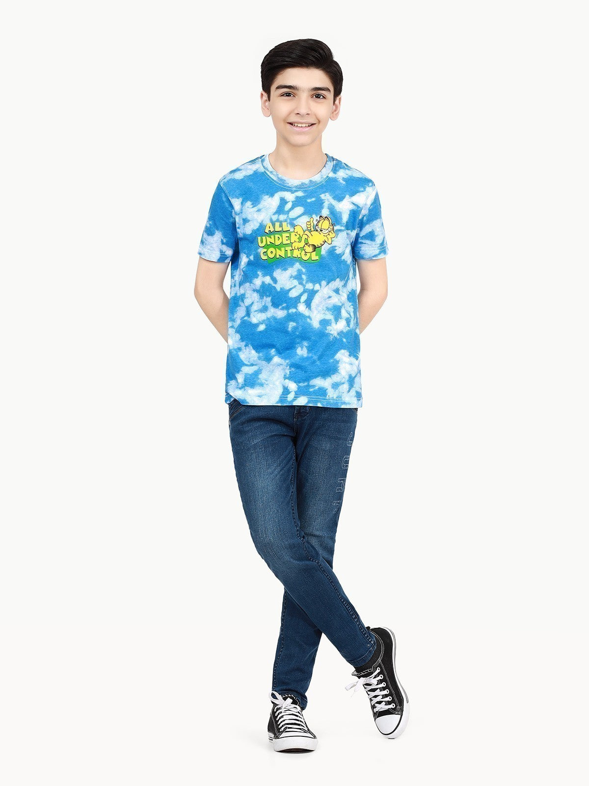 Edenrobe - Boy's White & Blue T-Shirt - EBTTS21-063