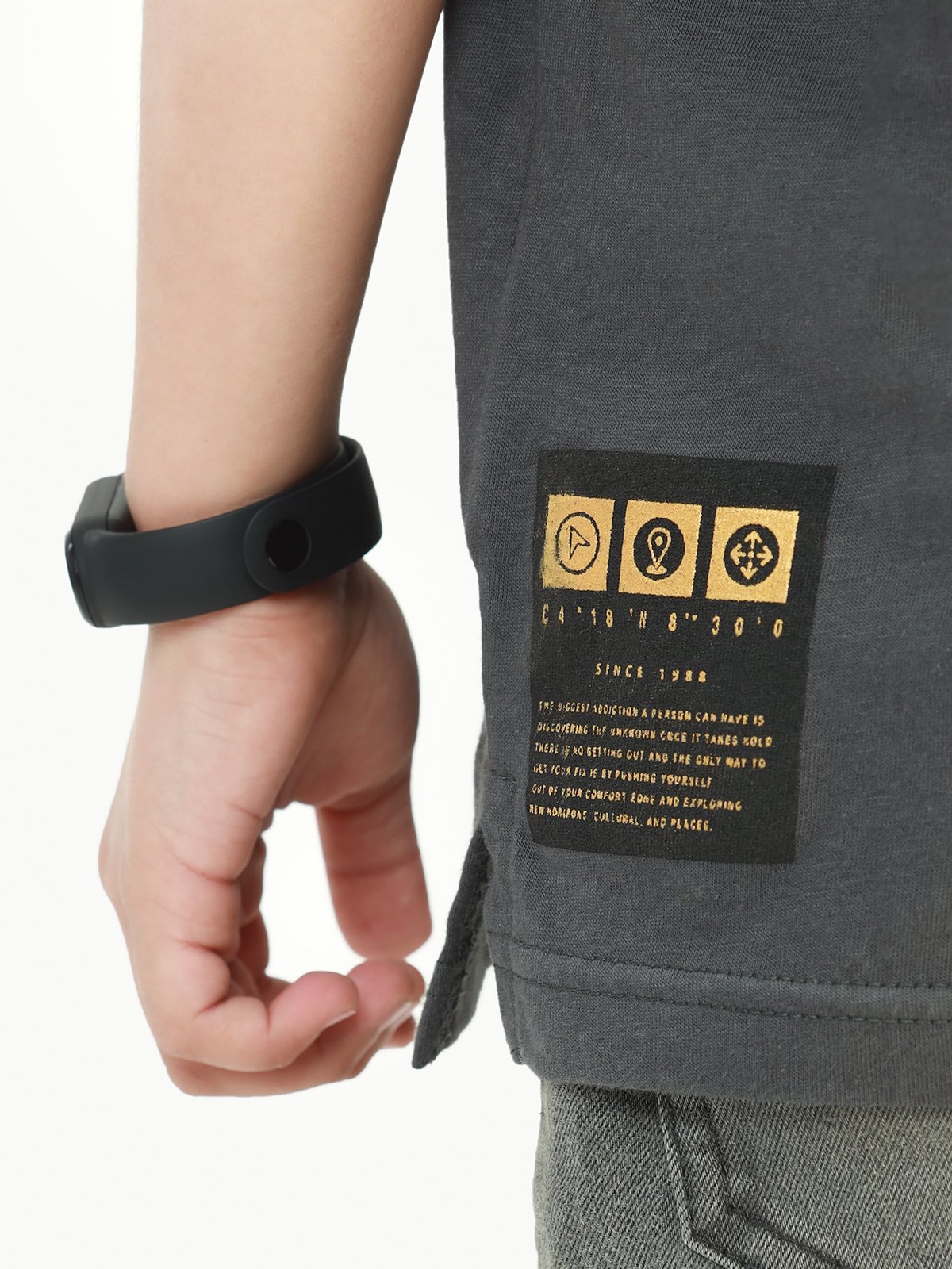 Edenrobe - Boy's Grey & Black T-Shirt - EBTTS22-030