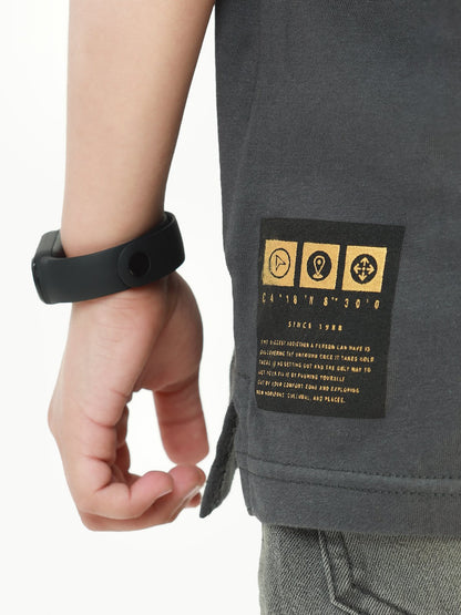 Edenrobe - Boy's Grey & Black T-Shirt - EBTTS22-030