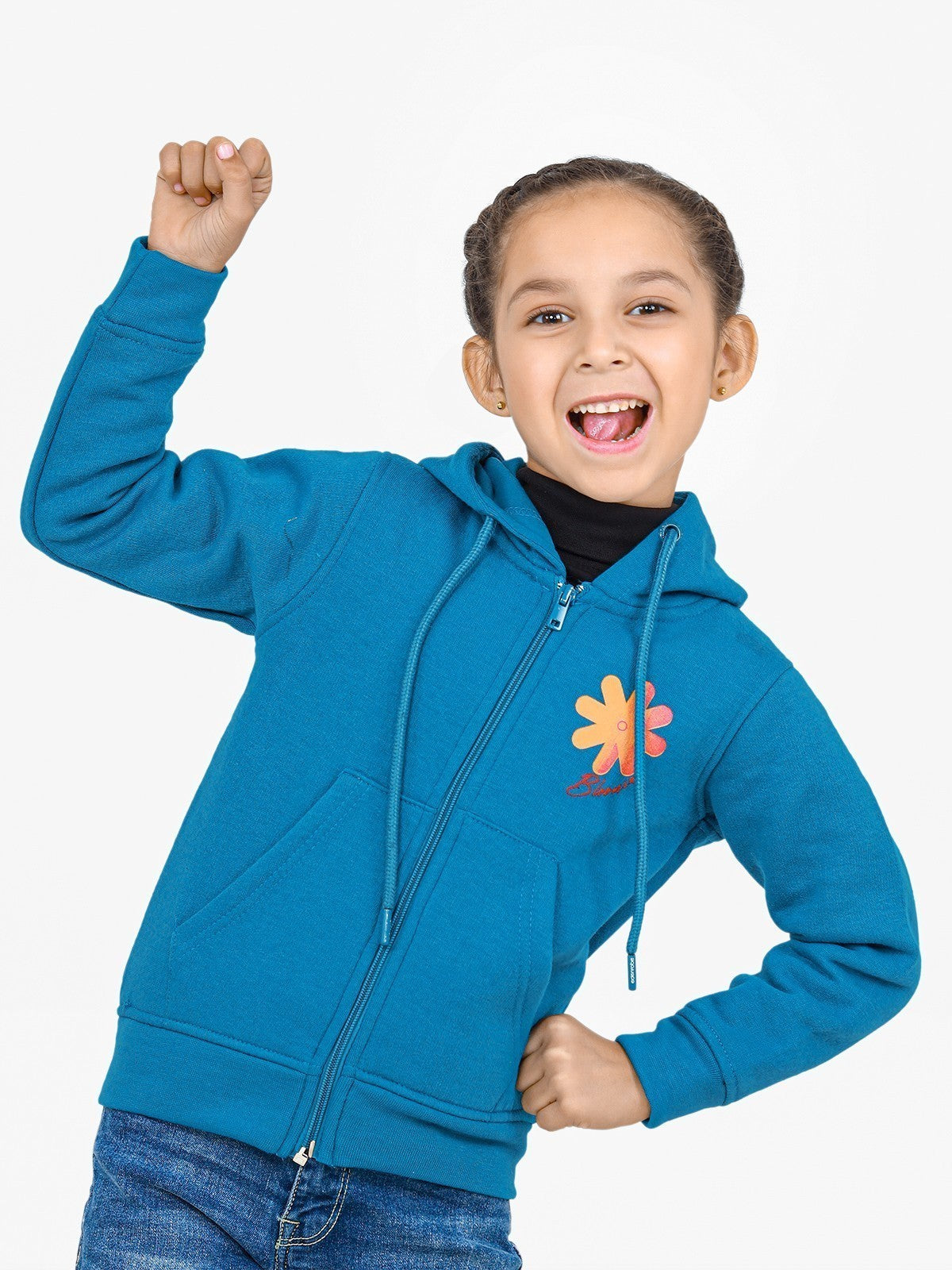 Edenrobe - Girl's Teal Blue Hoodie - EGTH22-006