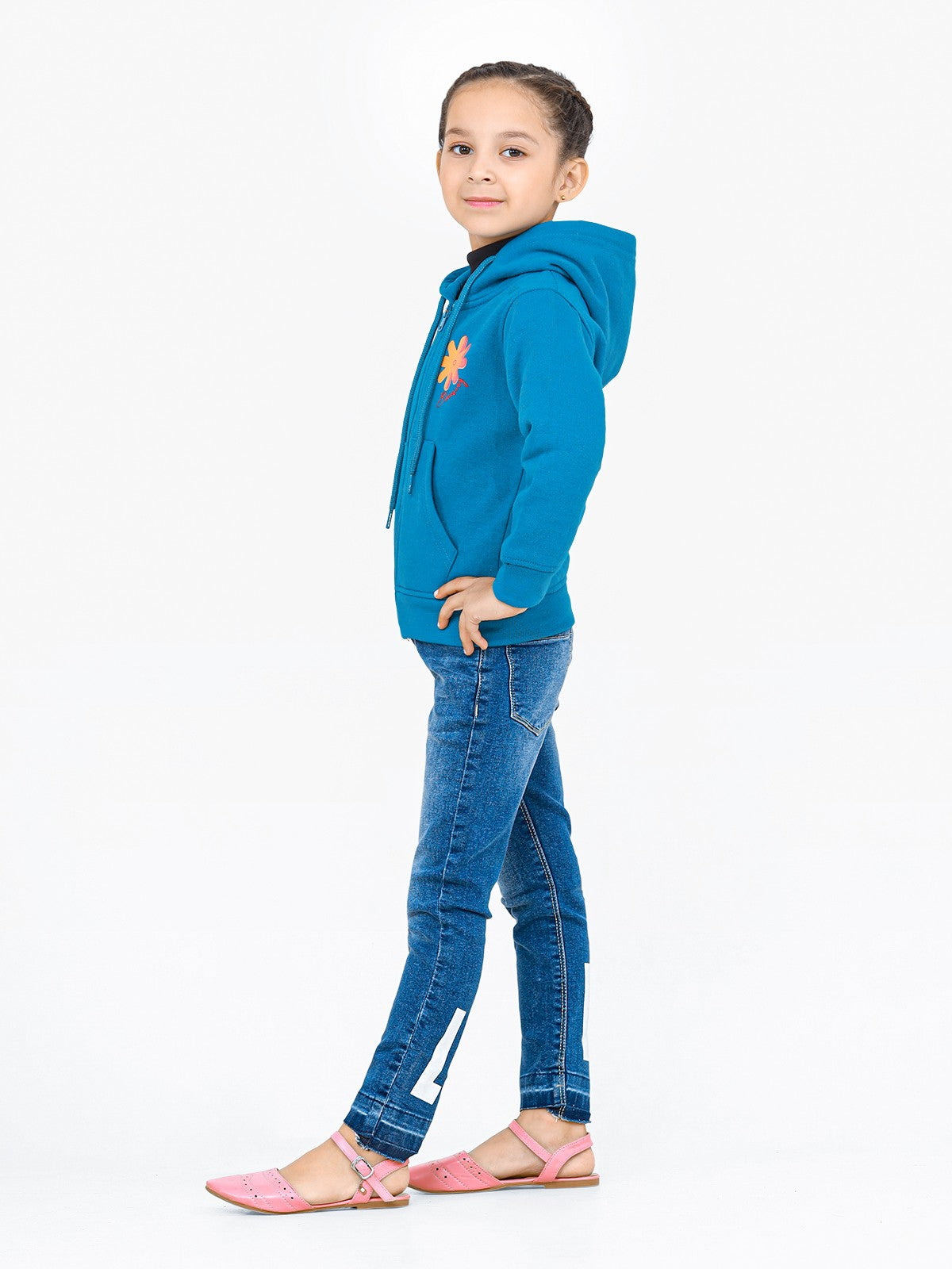 Edenrobe - Girl's Teal Blue Hoodie - EGTH22-006
