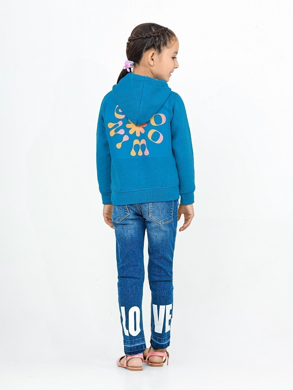 Edenrobe - Girl's Teal Blue Hoodie - EGTH22-006